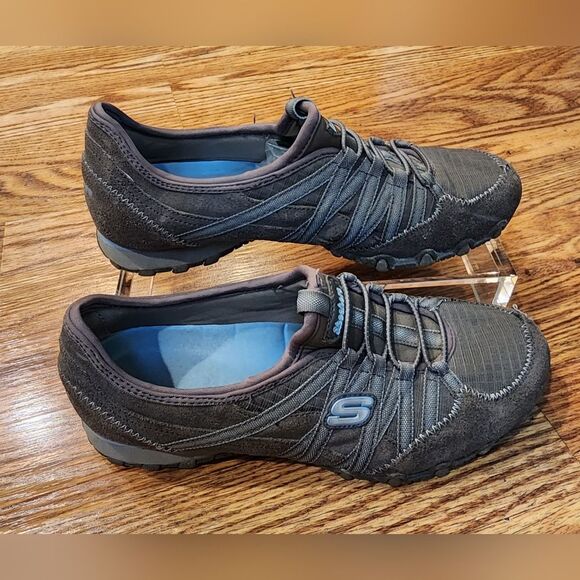 Skechers Women's Biker Relaxed Fit Gray & Blue Size 7.5 Shoes - Picture 3 of 13